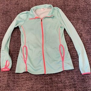 Mint green zip exercise jacket